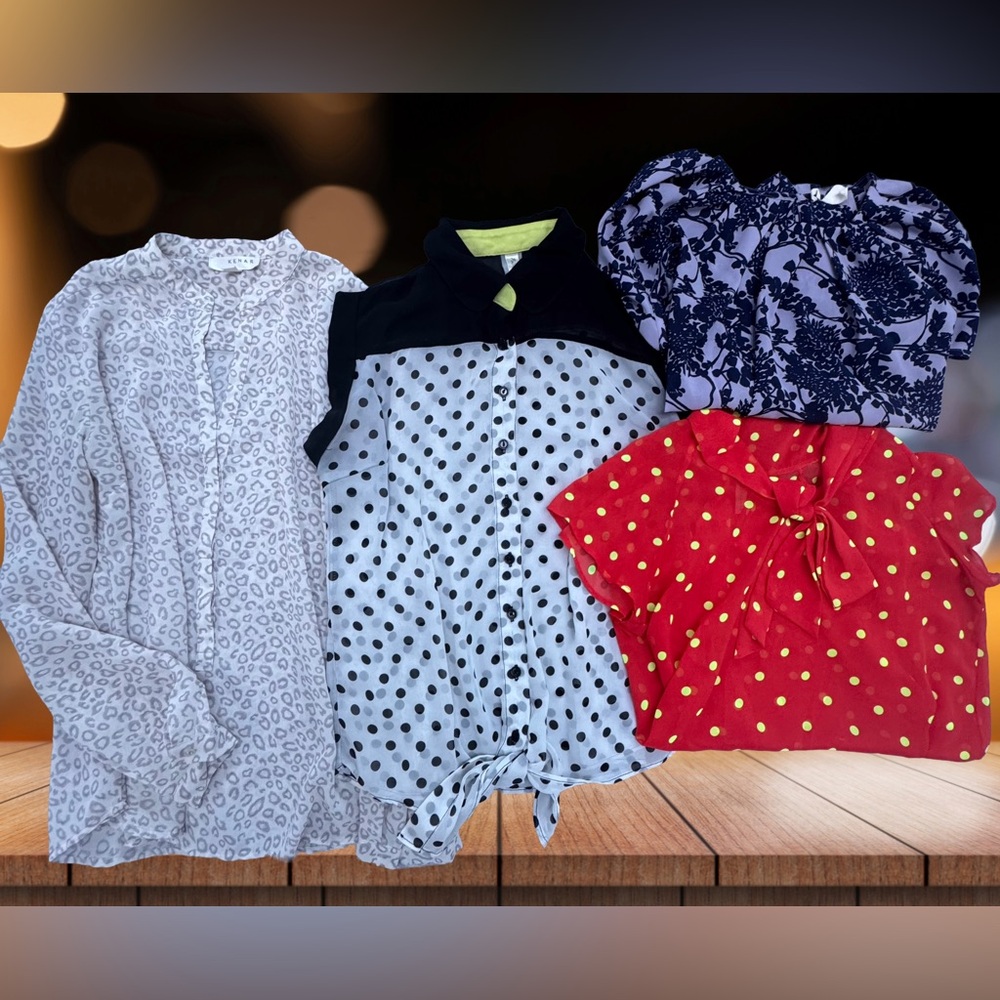 Polka Dot and Floral Blouse Set